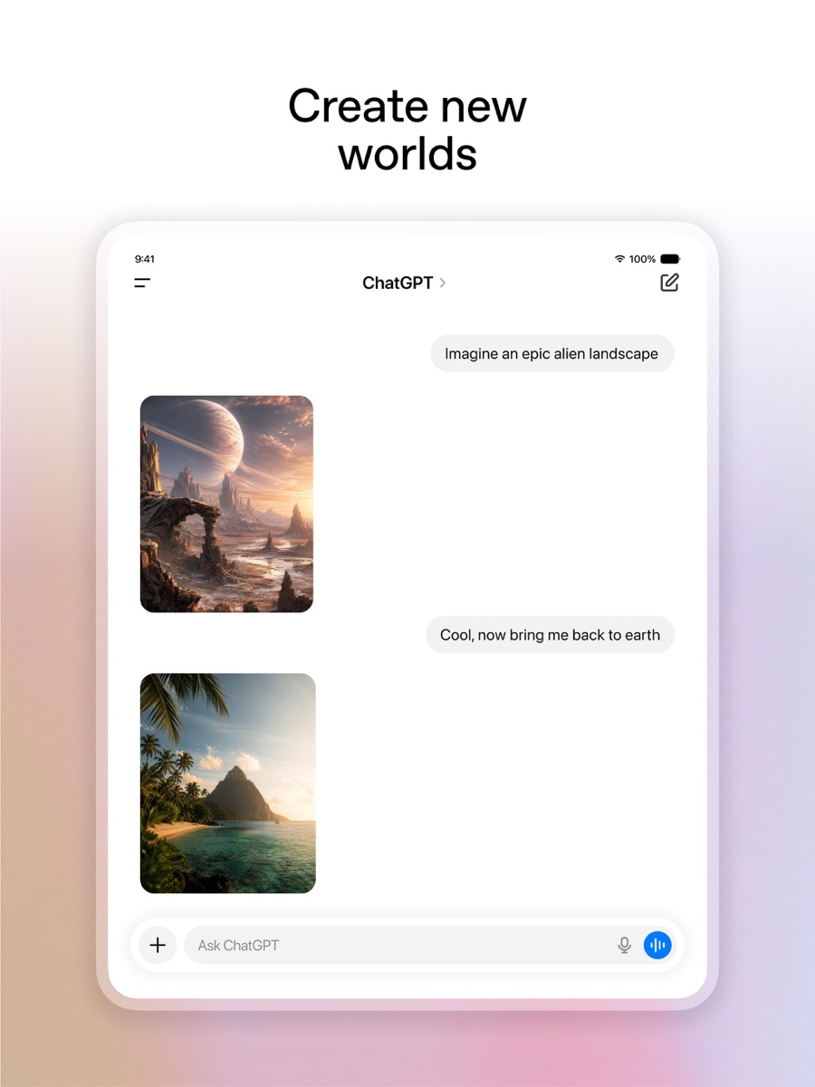 ChatGPT · 官方 App Store 截图(iPad 版)