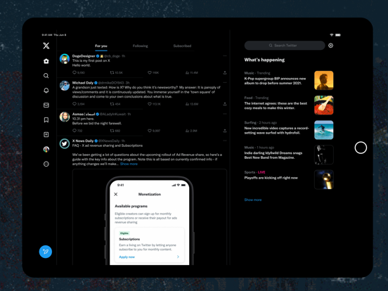 X · 官方 App Store 截图(iPad 版)