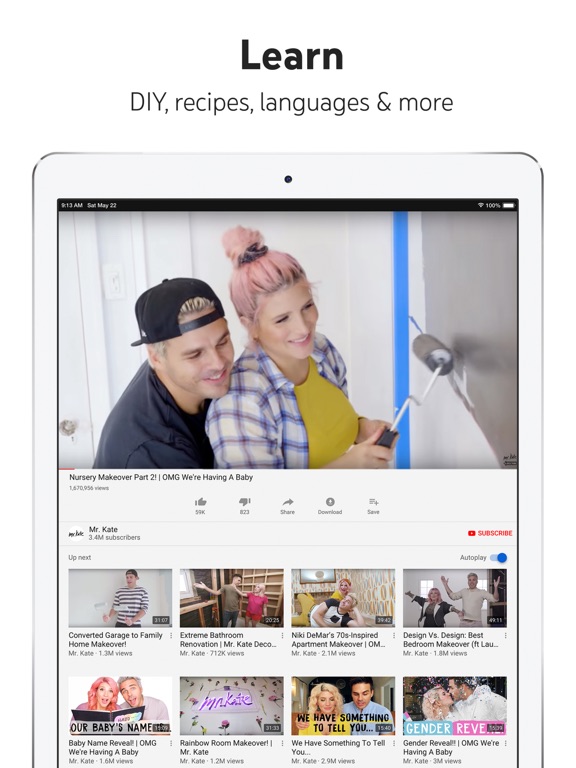 YouTube · 官方 App Store 截图(iPad 版)